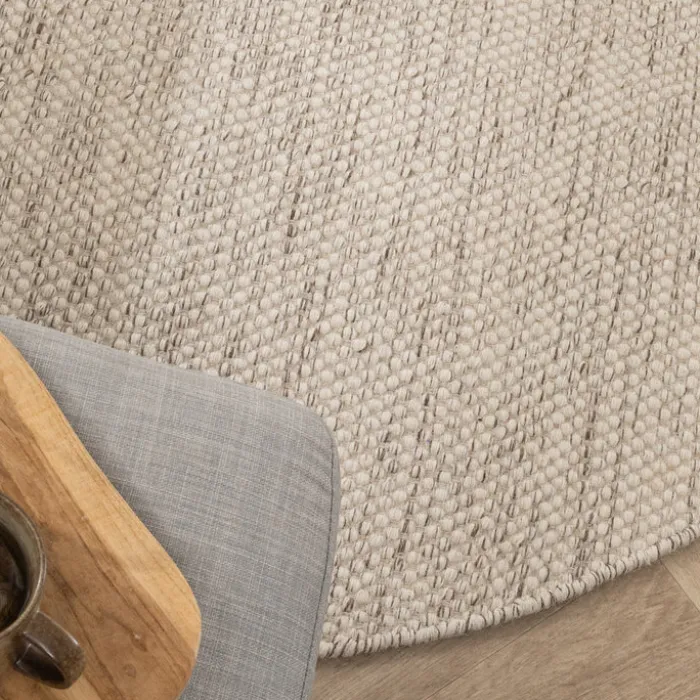 Wollteppich Rund- Bliss Beige Meliert