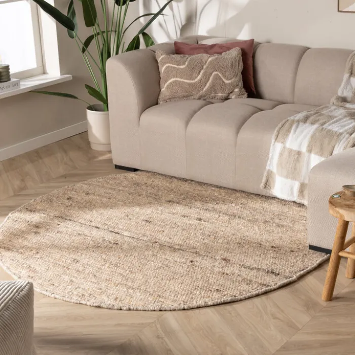 Wollteppich Rund - Feline Taupe Meliert