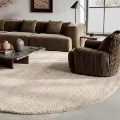 Wollteppich rund - Leone Creme