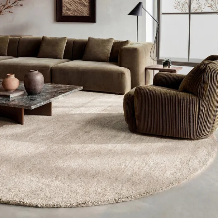 Wollteppich rund - Leone Creme