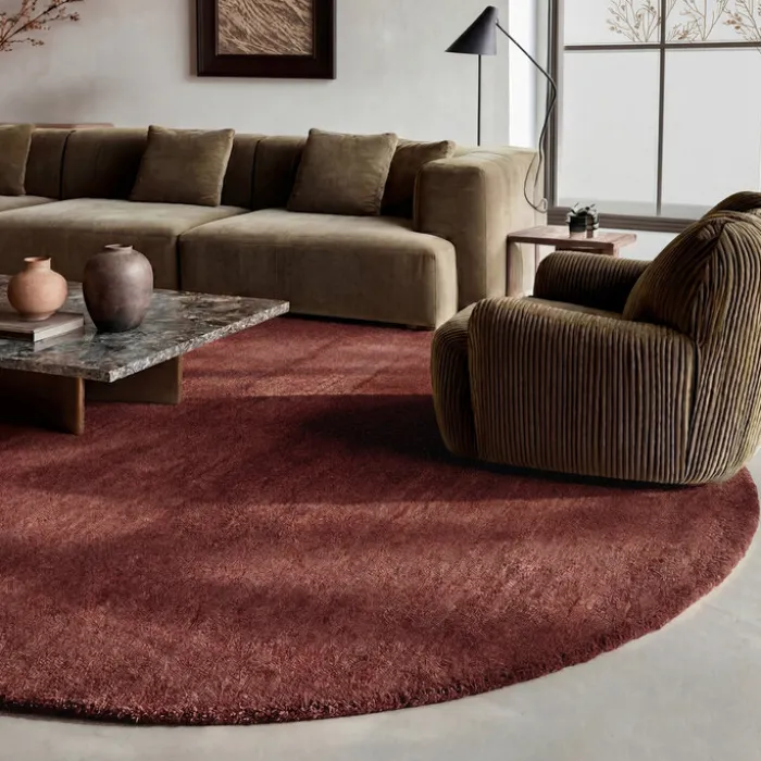 Wollteppich rund - Leone Rot