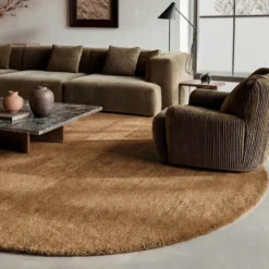 Wollteppich rund - Leone Taupe