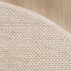 Wollteppich Rund - Twist Beige