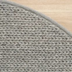 Wollteppich Rund - Twist Grau