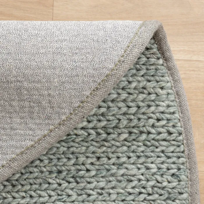 Wollteppich Rund - Twist Grün
