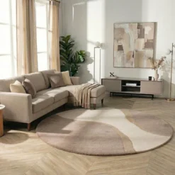 Wollteppich Rund - Vienna Beige