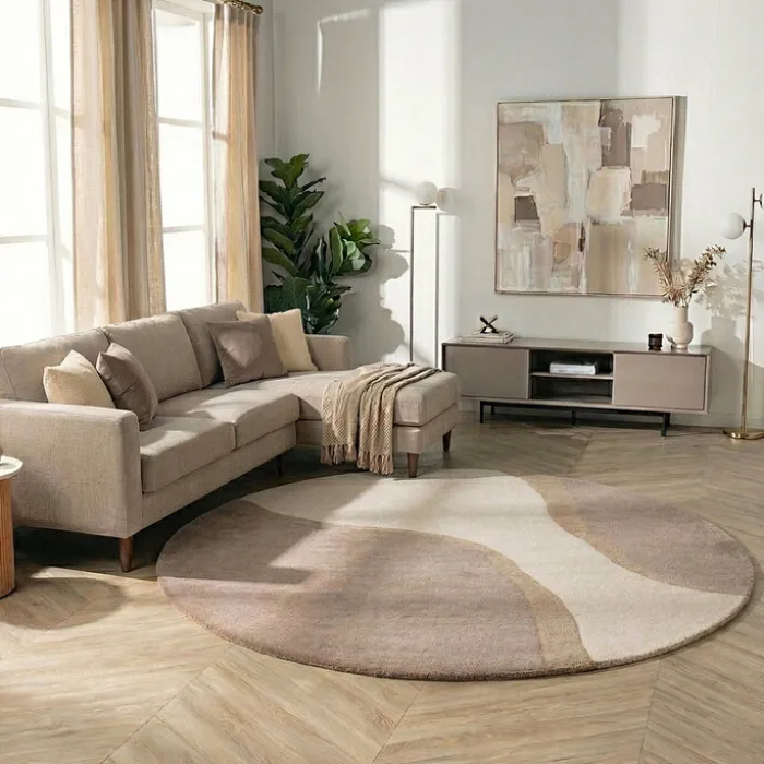 Wollteppich Rund - Vienna Beige