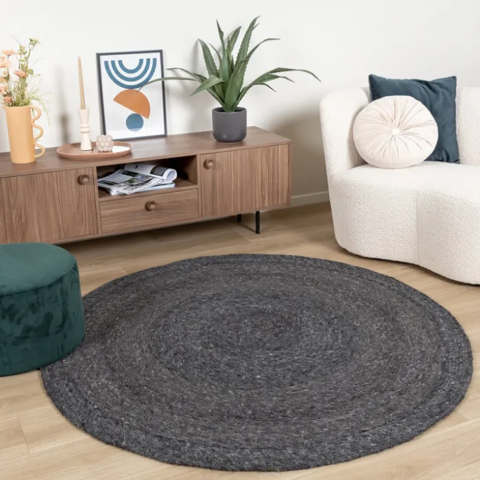 Wollteppich Rund - Wise Anthrazit 614