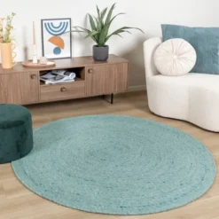 Wollteppich Rund - Wise Blau 364