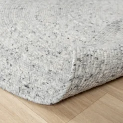 Wollteppich Rund - Wise Grau Weiß 609