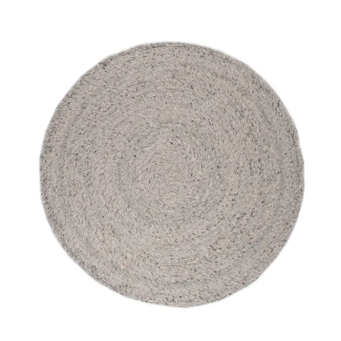 Wollteppich Rund - Wise Grau Weiß 609