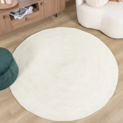 Wollteppich Rund - Wise Weiß 001